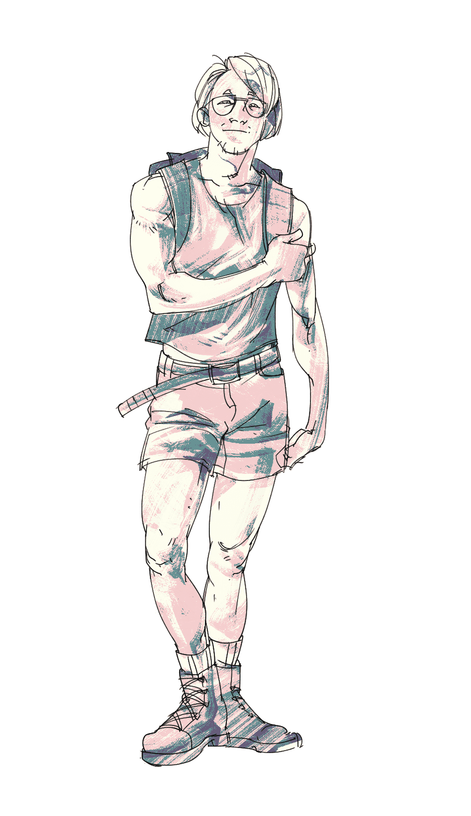 Sketch: Full body doodle of a character with simple attire, greyscale or gradient map upon choice.   Props and/or pets have an extra cost