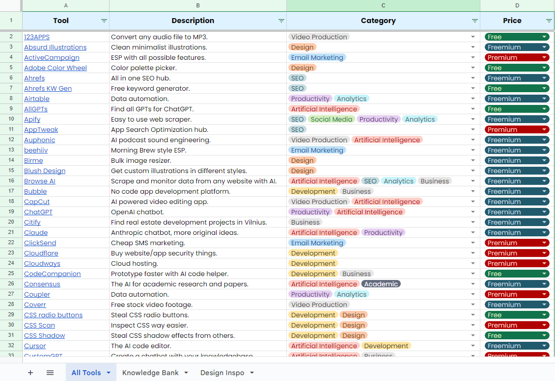 Preview of how the Toolbox looks like.