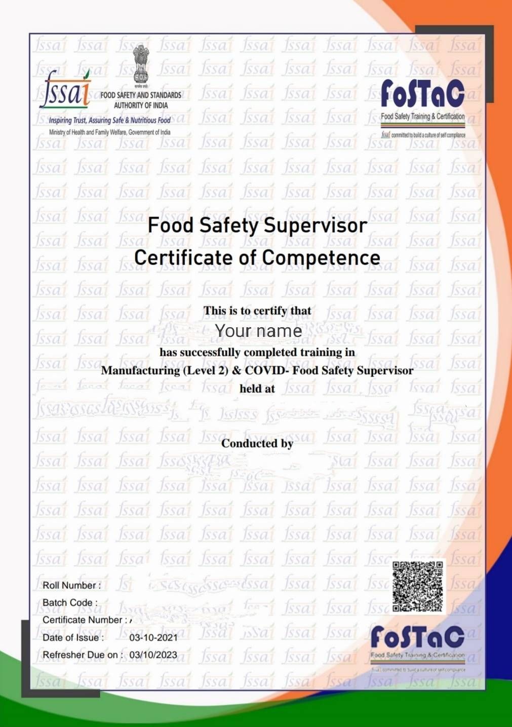 Certificate Sample