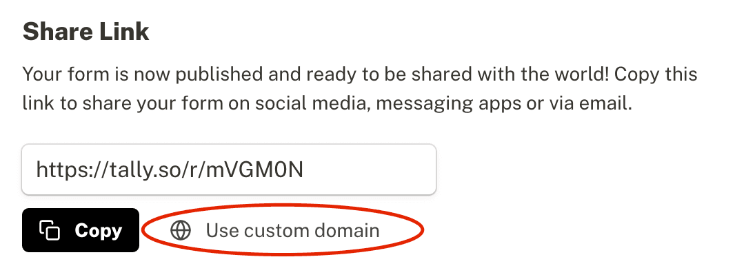 2.1 Click on Custom Domain