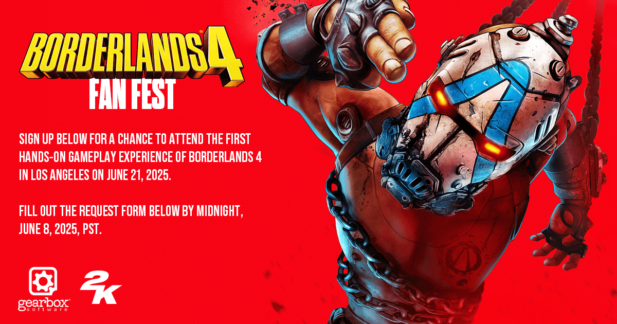 Sign up below for a chance to attend the first hands-on gameplay experience of Borderlands 4 in Los Angeles on June 21, 2025. Fill out the form below by midnight, June 8, 2025, PST.