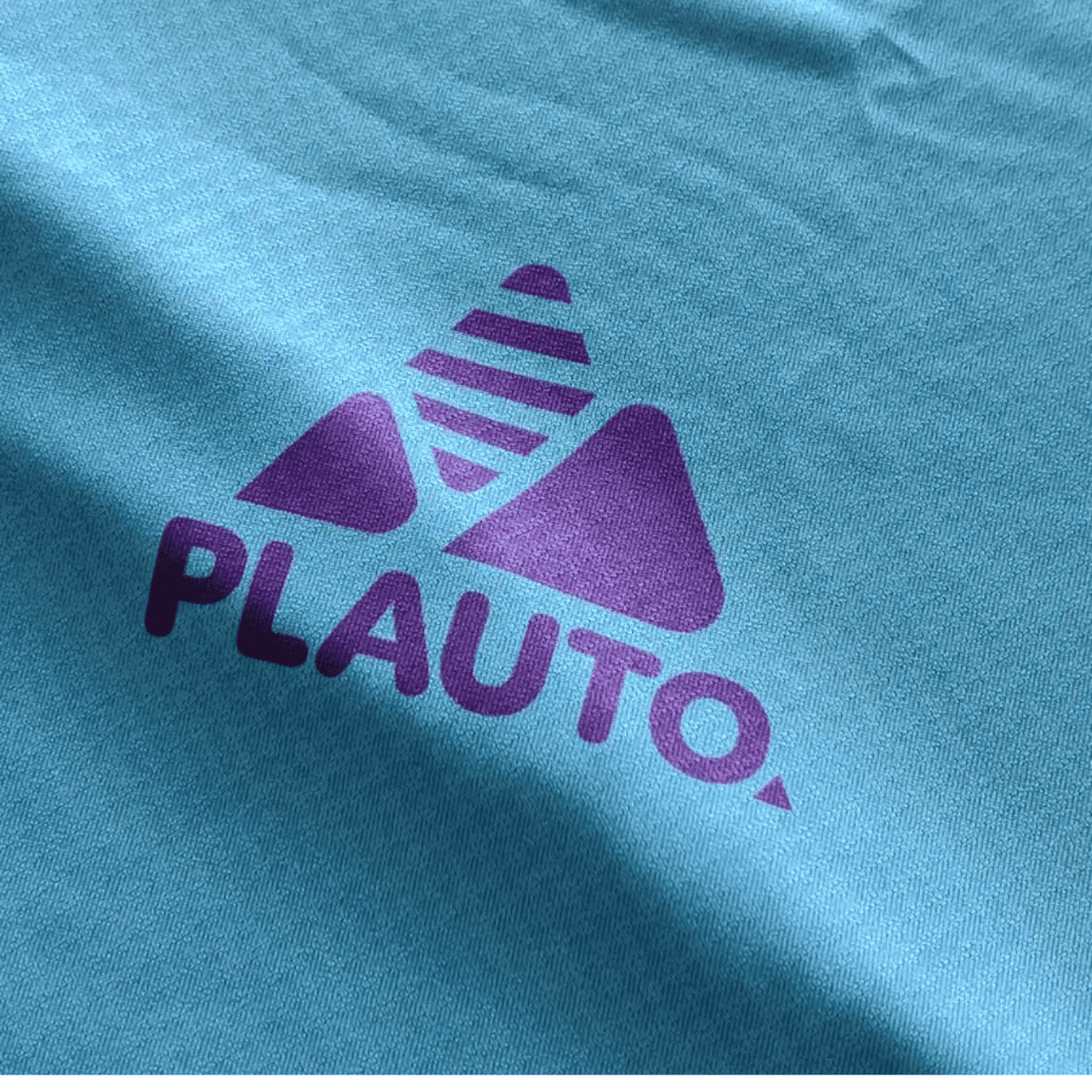 Ciano com logo roxo