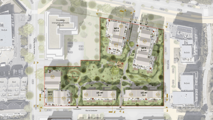 Vue du projet AFR 5 à Trappes, Yvelines
