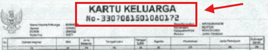 Contoh Nomor KK