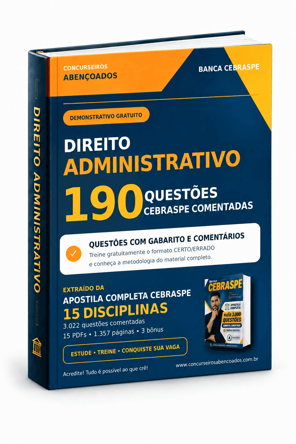 190 quest&otilde;es CEBRASPE de Direito Administrativo &mdash; gabaritos comentados e atualizados