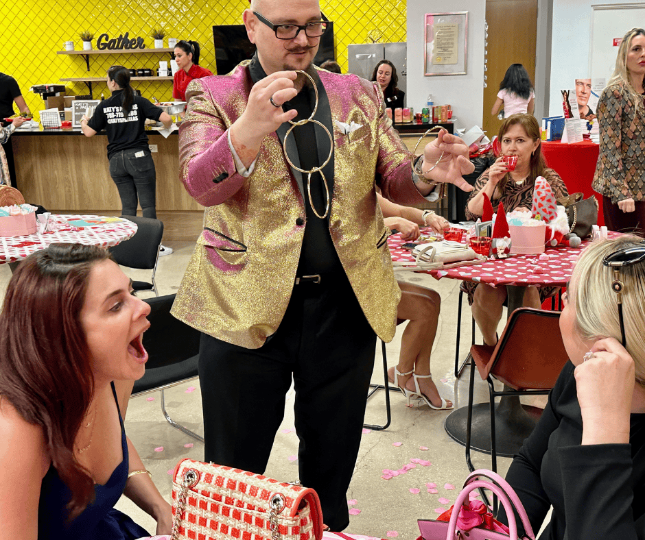 Performing photo of magician Big Joey Magic Showy