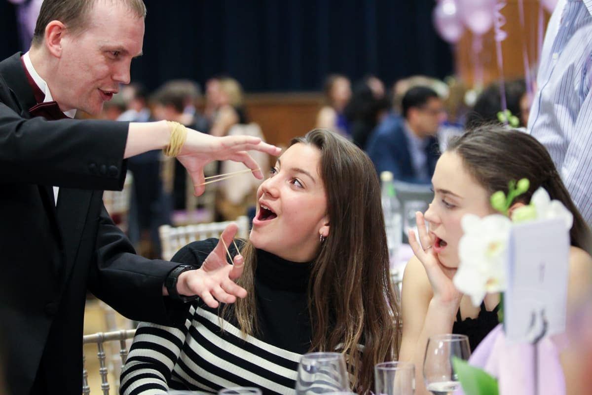 Performing photo of magician Pip Kennedy